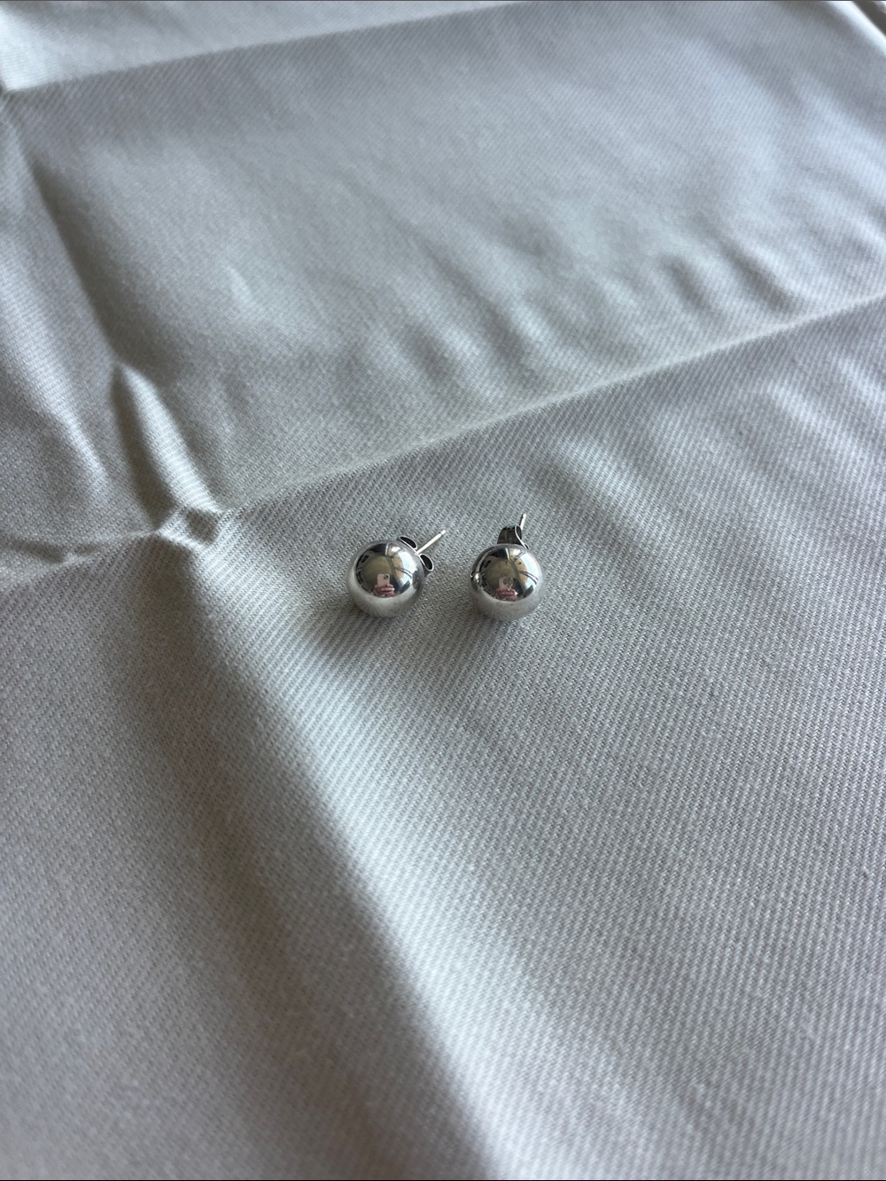 Tiffany & Co. Polished Silver Ball Stud Earrings